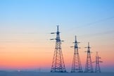 ELECTRIC POWER LINES AT DUSK