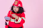 kid posing as fire chief