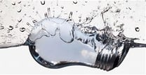 light bulb falling into water