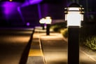 bollard light at night