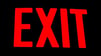 exit sign with red letters