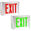 2 exit signs with clear vandalproof covers