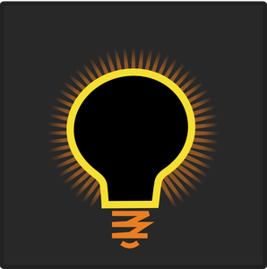 drawing of a dark light bulb